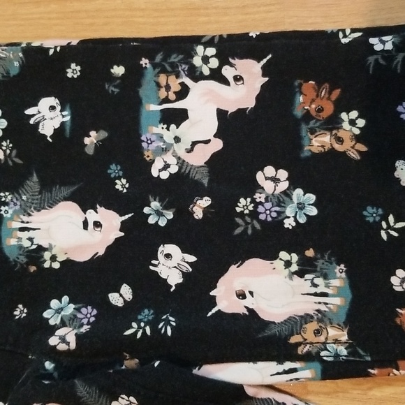 H&M black leggings with unicorn print girls medium 7-8 EUC - Picture 6 of 8